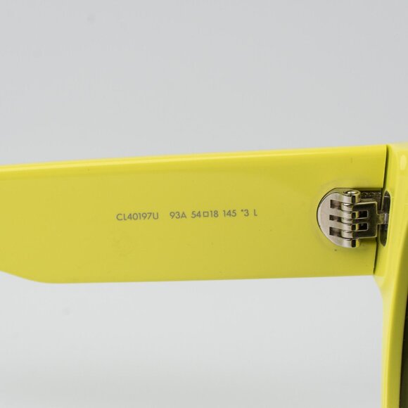 Celine MONOCHROMS Men Sunglasses Lime Green Grey Cat Eye CL40197U 93A BRAND NEW - Picture 12 of 12